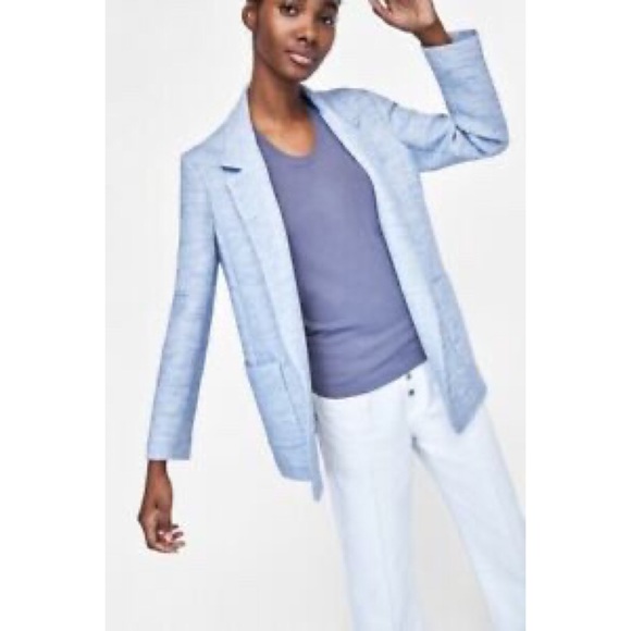 textured weave blazer zara
